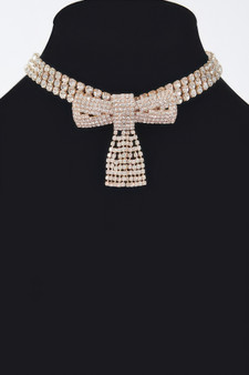 Rhinestone Ribbon Choker