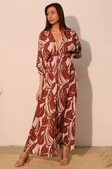 Lucca Leaf Kimono Maxi Dress​
