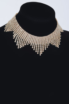 Rhinestone Drop Choker Necklace