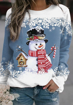 Autumn And Winter Christmas Women'S Clothing  Printed Sexy Top Long-Sleeved Round Neck Christmas Clothing T-Shirt Female