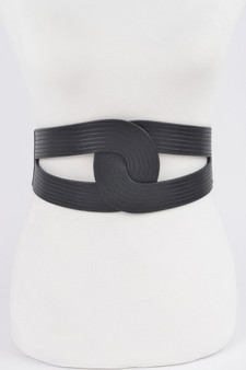 Faux Leather Elastic Belt