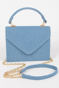 Denim Top Handle Crossbody Bag