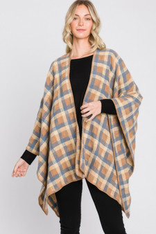 Plaid Pattern Ruana