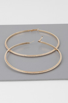 Wide Double Twisted Hoop Earrings