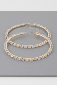 Teardrop Jeweled Hoop Earrings