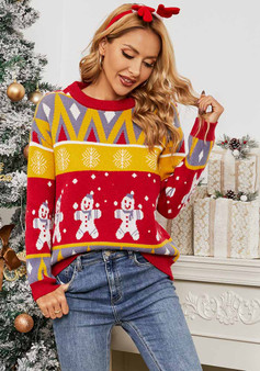 Christmas Women Christmas Snowman Snowflake Sweater