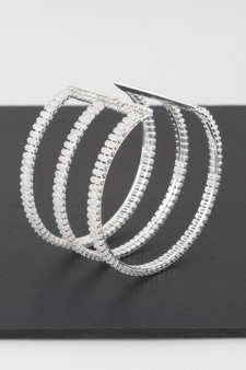 Triple Crystal Open Cuff Bracelet