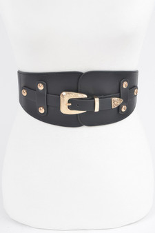 Wide Belt Buckle Elastic Belt