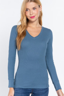 Long Slv V-Neck Thermal Top​​​