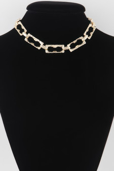 Hammered Link Chain Necklace 