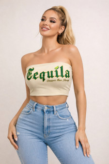 Tequila Graphic Bandeau Tube Top​