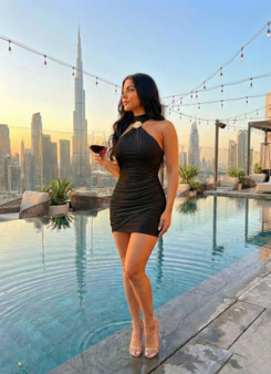 Sleeveless Mini Dress With A Halter Neck​​