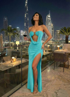 Dress,Floor-Length Evening Gown Maxi Dress