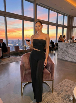 Modern Jumpsuit,Ruched Bandeau-Style