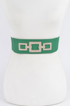Rhinestone Link Plus Size Elastic Belt