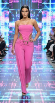 Side Cutouts Gold Heart-Shaped Wide-Leg Jumpsuit​