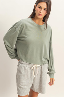 Cropped Mineral Wash Sweatshirt​​​