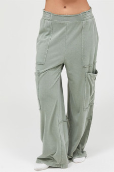 Mineral Wash Wide Leg Cargo Pants​