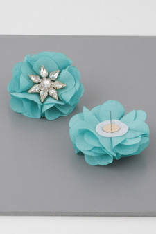 Jeweled Flower Stud Earrings