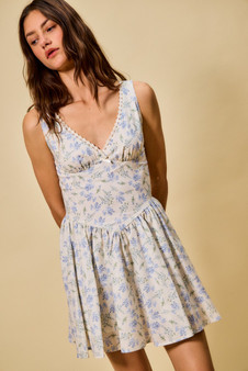 SO ME Froal Print Fit and Flare Dress