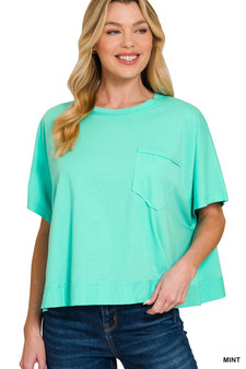 Zenana Exposed Seam Boxy Top