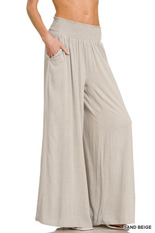 Zenana Smocked Waistband Wide Leg Lounge Pants