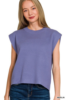 Zenana Round Neck Viscose Sweater Vest