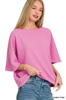 Zenana Double Knit Short Sleeve Top