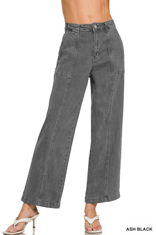 Zenana Straight Leg Utility Pocket Jeans