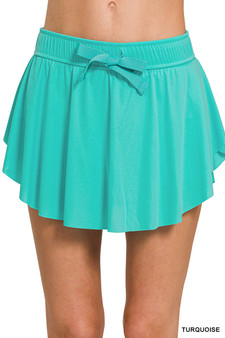 Zenana Ruffle Hem Tennis Skirt With Hidden Inner Pockets