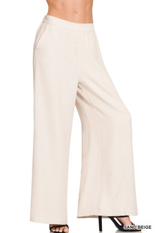 Zenana Relaxed Fit Elastic Waisted Wide Leg Pants