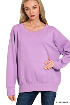 Zenana Fleece Boat Neck Sweatshirt