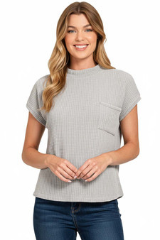 Zenana Chenille Waffle Short Sleeve Sweater
