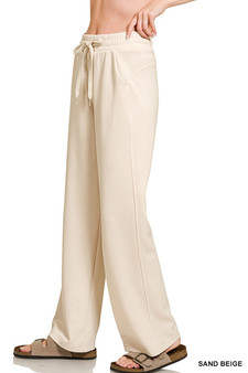 Zenana Scuba Drawstring Wide Leg Pants