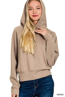 Zenana Drawstring Scuba Hoodie