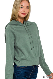 Zenana Drawstring Scuba Hoodie