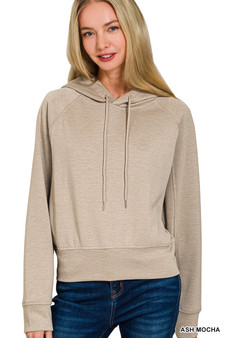 Zenana Drawstring Scuba Hoodie