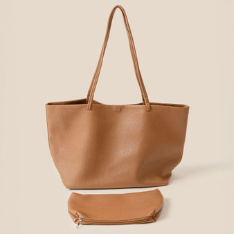 Fame Soft Solid Color Tote Bag