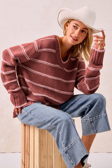 BiBi Striped Long Sleeve Sweater