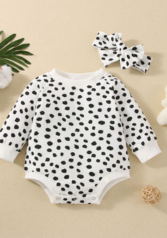 Children's Clothing Girls Spring Autumn Cute Polka Dot Long Sleeve bodysuit Jumpsuit