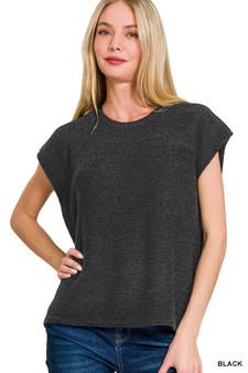 Zenana Oversized Crew Neck Sweater Vest