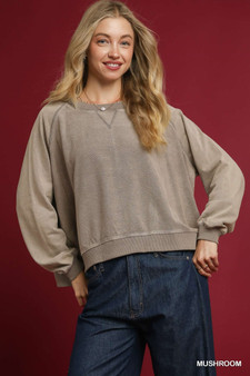 Umgee Mineral Wash French Terry Sweatshirt