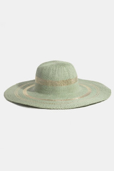 Fame Metallic Accent Trim Floppy Sun Hat