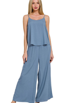 Zenana Woven Cami & Pants Set