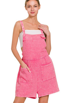 Zenana Woven Double Gauze Acid Washed Romper