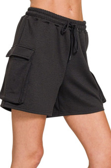 Zenana Scuba Thigh Pocket Shorts