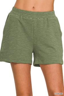 Zenana Cotton Slub Shorts