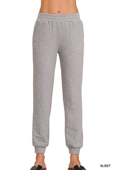 Zenana Cotton Slub Jogger Pants