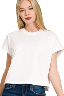 Zenana Premium Cotton Relaxed Crop Tee