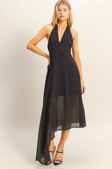 HYFVE Chiffon Halter Asymmetrical Hem Dress